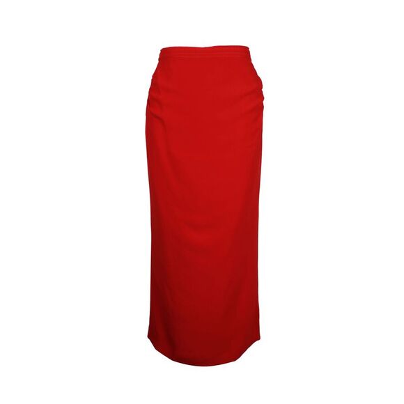 Nº21 High Waist Midi Pencil Skirt in Red Viscose Acetate Blend